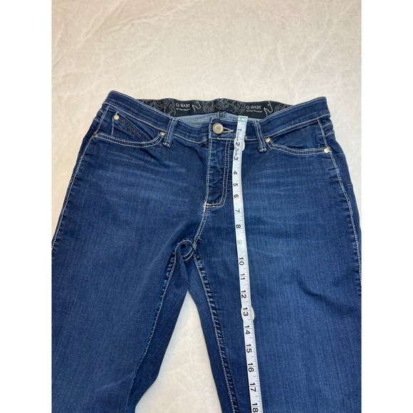 Q-Baby No Gap Waist Jeans Women Dark Wash Bootcut Stretch Size 11x36 - Picture 3 of 8